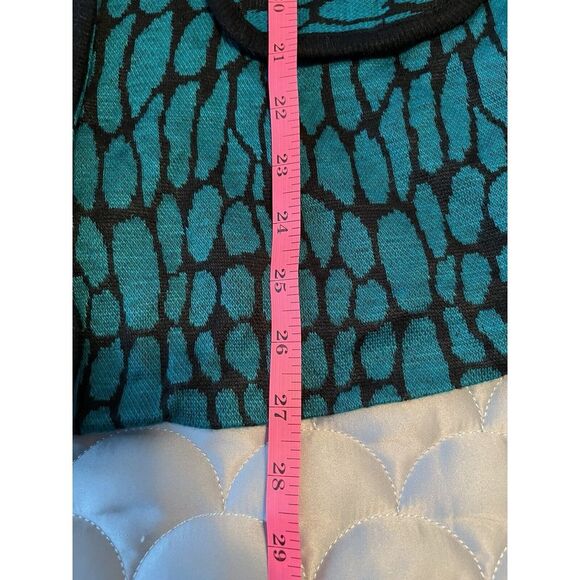 Vintage Superline Of California Jacket/cardigan Gold buttons Turquoise Black Med - Picture 4 of 6